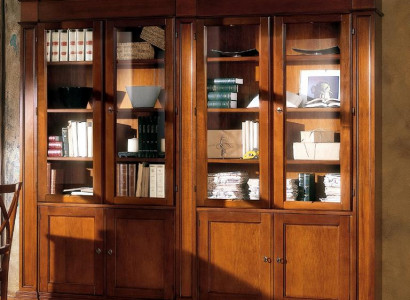 Living room cupboard shelf bookshelf wood office cabinet cabinets display case Italy